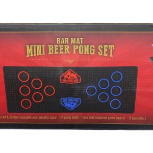 The Original Fun Workshop Bar Mat Mini Beer Pong Two Player Set-New